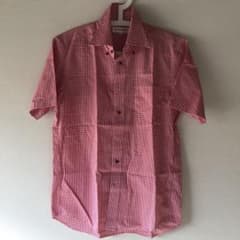 爽やか カラー 半袖 シャツ チエック M 美品 春夏のサムネイル