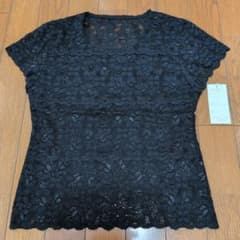 タグ付き　レース　カットソー　ブラックのサムネイル