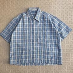 (古着)　短丈　半袖シャツ ボックスシャツ　チェック　city boy　90sのサムネイル