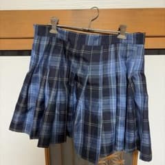 チェック柄 プリーツミニスカート ブルー系のサムネイル