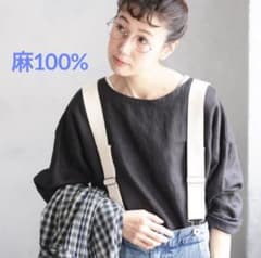 soulberry 麻100% 長袖 プルオーバー トップス リネン ミドル丈 - メルカリ