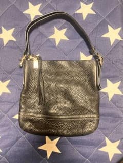 COACH コーチ レザー ショルダーバッグ ブラック フリンジ付きのサムネイル