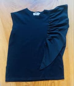 AZUL BY MOUSSY ノースリーブ フリルカットソー ブラック Sのサムネイル