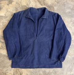 40s 50s ヴィンテージ フレンチ Vポケ コットンリネン メティス 40s 50s ヴィンテージ フレンチ Vポケ コットンリネン メティス