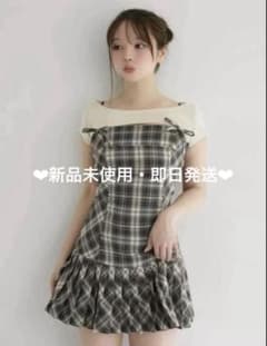 即発送andmary Karen check mini dress beige andmary Karen check mini dress beige - メルカリ