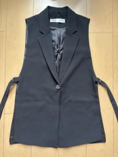 ZARA ロングベスト ジレ ブラック XSのサムネイル