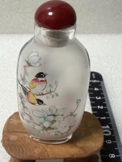 中国伝統ガラス鳥と花デザイン 手描き 內絵 鼻煙壺 中国伝統工芸 無形