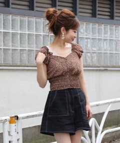 who's who Chico 花柄ウエストシャーリング半袖BL