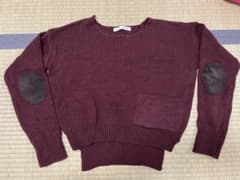 Vネック　ニット　パープル　フリーサイズのサムネイル