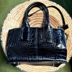 ザラ ZARA ブラック クロコダイル風ショルダーバッグ - メルカリ