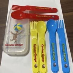 おさるのジョージ スプーン フォーク セット ケース付きのサムネイル