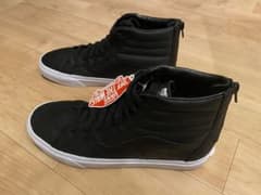 【新品】バンズ Vans レザーハイカットスニーカー Sk8-Hi 黒 ブラックのサムネイル