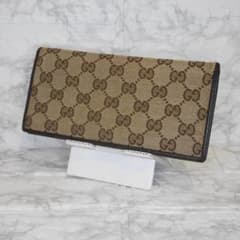 GUCCI  Canvas Leather Long  Wallet　brownのサムネイル