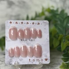 ネイルチップ｜シンプルフレンチ ピンクベージュ オフィス 韓国 上品のサムネイル