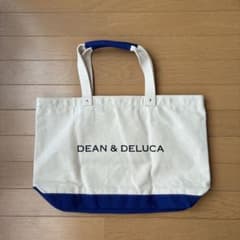 新品 DEAN&DELUCA 限定ブルー&ナチュラルキャンバストートバッグのサムネイル