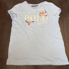 【美品】ポロ ラルフローレン 花柄ロゴ Tシャツ ライトブルー 水色 半袖のサムネイル