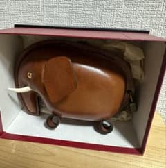 新品・未使用品】鴻池製作所 KONOIKE 象 貯金箱 鍵付き レザー 本革