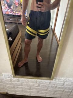 CRONOS メンズ サーフパンツ 水着 ブラック イエロー - メルカリ