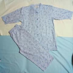 ☆あさ☆様専用　新品夏用パジャマ　2点セット　青×犬×ボーダ☆黄×青×チェックのサムネイル