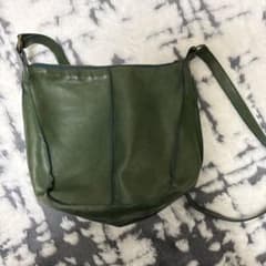 レザー グリーン メッセンジャーバッグのサムネイル