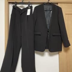 LEPSIM セレモニー　Wクロスノーカラージャケット➕パンツ　ブラックのサムネイル