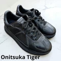 オニツカタイガー デレシティ ブラック サフィアーノレザー 厚底 25.5cm