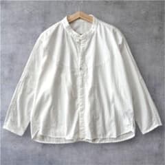 25SS パラスパレス コットン ドルマン袖 ノーカラー シャツ 0 ホワイト 