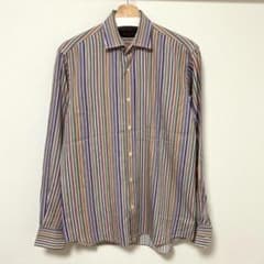 美品 ETRO エトロ マルチカラーストライプ柄 シャツ 総柄 長袖シャツ