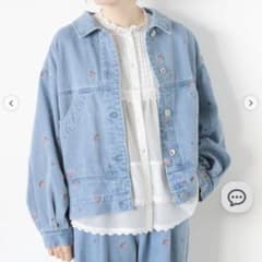 新品　今期Samansa Mos2オーガニックコットンデニムジャケット　花刺繍 新品 今期Samansa Mos2オーガニックコットンデニムジャケット 花刺繍
