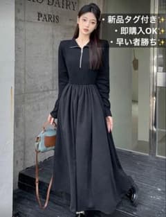 ✨ワンピース✨ 新品 タートルネックワンピース ブラック M 秋冬のサムネイル