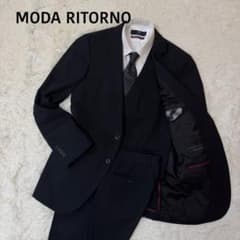 【美品】MODA RITORNO　ネイビー スーツ　セットアップ　3ピース　A6 ☆美品☆ MODA RITORNO スリーピーススーツセットアップ 濃紺 YA6