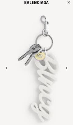 sバレンシアガ　BALENCIAGA キーリング BB ホワイトシリコン s様専用バレンシアガ BALENCIAGA キーリング BB ホワイトシリコン