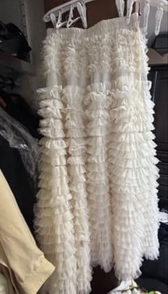 frene フリルデザイン チュール　ロングスカート