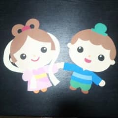 壁面飾り 織姫と彦星(七夕) ☆ラミネート加工無料☆のサムネイル