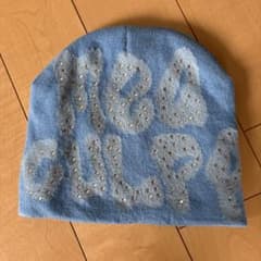 水色 ストーン装飾 ニット帽のサムネイル