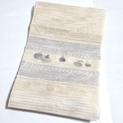 A◆着物くつろぎ 夏物 菱形模様 ベージュ 太鼓 正絹 薄物 絽 紗 名古屋帯 D◇着物くつろぎ 夏物 果物模様 銀糸 白 太鼓 正絹 薄物 絽 紗 名古屋