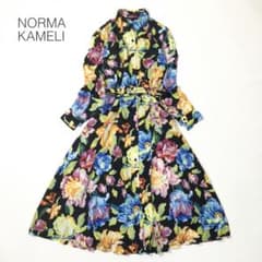 美品✨ノーマカリ ロングワンピース 花柄 マキシ Aライン 希少 90s