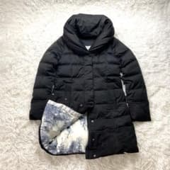 美品✨YOSOOU ヨソオウ ダウンコート 定番 女優襟 ブラック 雪山柄 2 