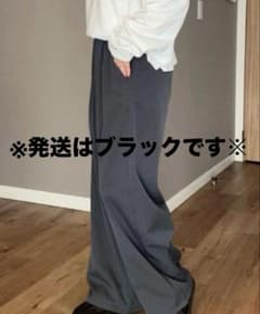 しまむら ammy×Lutique 裏起毛タックパンツ ブラックのサムネイル