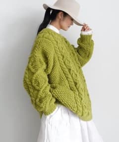 ichi Antiquités ペルーケーブルハンドニットプルオーバー ペルー製