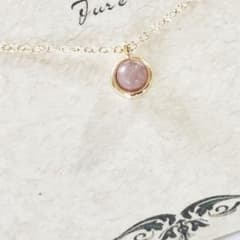 14kgf -天然石 petit rose quartz necklaceのサムネイル