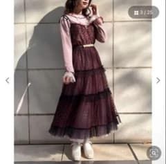 axes femme ハートチュールティアードワンピース 赤のサムネイル