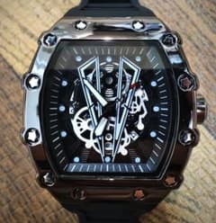 Y*.様 リシャール・ミルオマージュ トノー メタリックブラック 黒文字