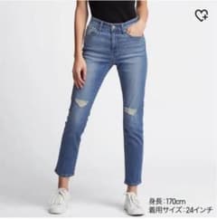 美品！ UNIQLO ダメージスキニー ジーンズ 22インチのサムネイル