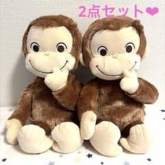 【新品】 おさるのジョージ 赤いほっぺ Lぬいぐるみ ピュアキラ 2点セット