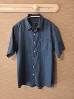 NANO UNIVERSE 半袖シャツ FRENCH LINEN ブルー Sのサムネイル