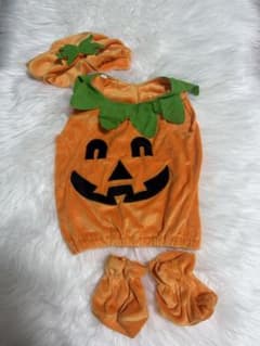 ハロウィン かぼちゃ コスチューム ベビー用 3点セットのサムネイル