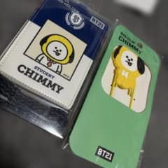 bt21 CHIMMY 학교 카드 홀더 & 큰 클립