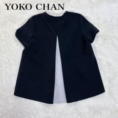 美品 ヨーコチャン バック ボックス プリーツ ブラウス カットソー 黒 最終値下げ！！ ヨーコチャン バック ボックス プリーツ