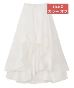 COCO DEALウェーブフレアオーガンジースカート size 2 カラー オフ COCO DEALウェーブフレアオーガンジースカート size 2 カラー オフ